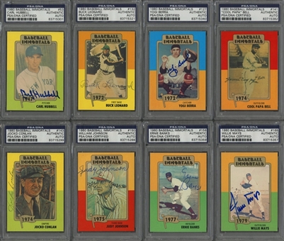 1980 TCMA "Baseball Immortals" Signed Cards Collection (50 Different) - ALL PSA DNA Authentic